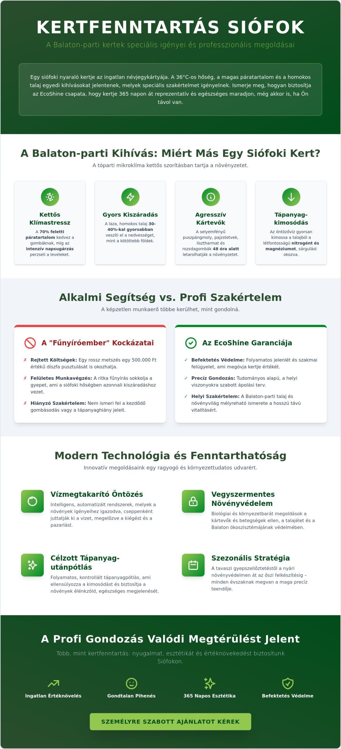 Kertfenntartás Siófok: Prémium Kertgondozás az EcoShine-tól