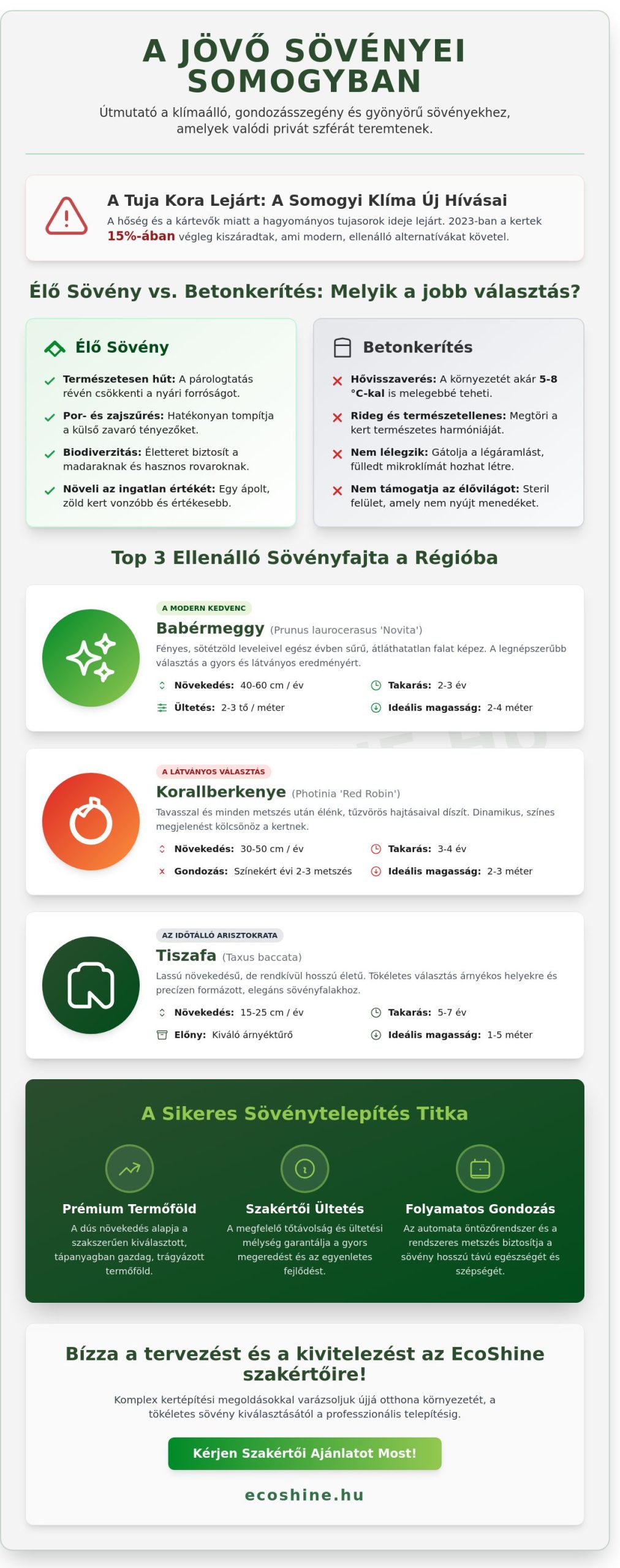 Sövény fajták: TOP 10 növény Somogy megyei kertekbe