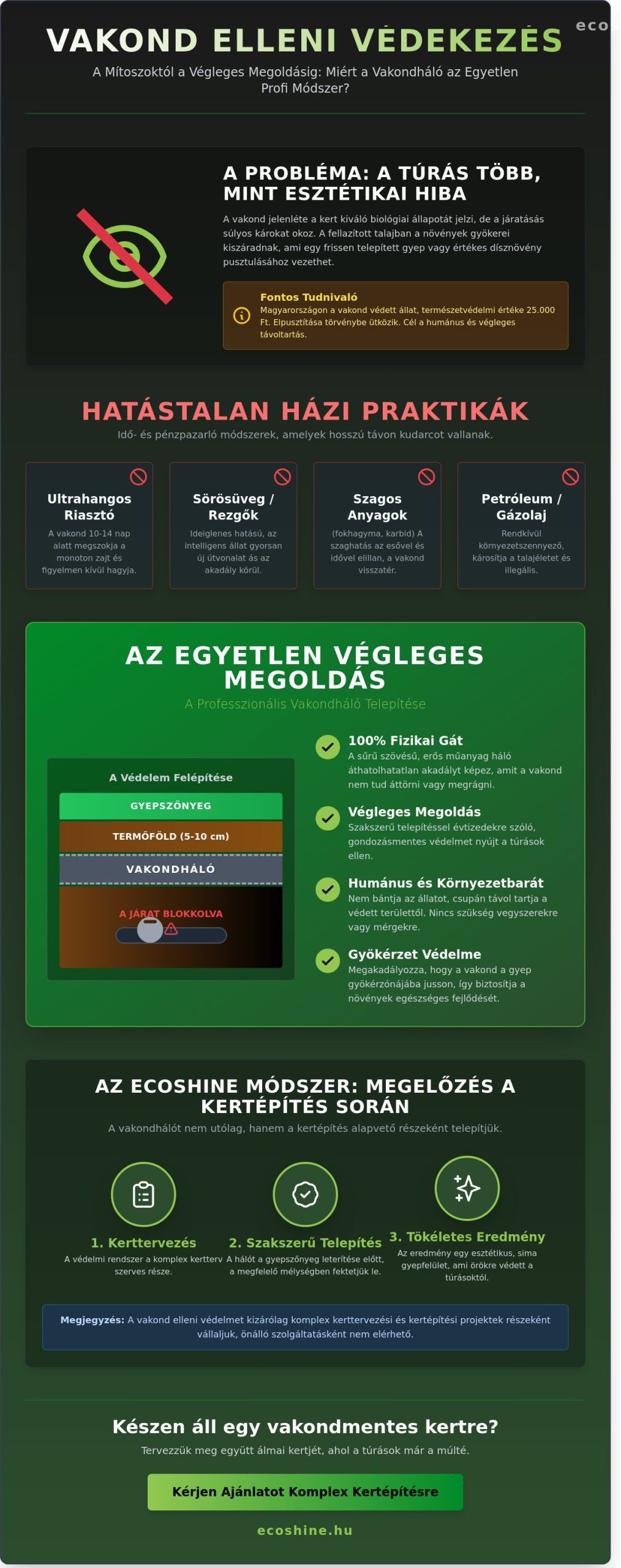 Vakond elleni védekezés Kaposváron: Tények és tévhitek a vakondmentes kertről