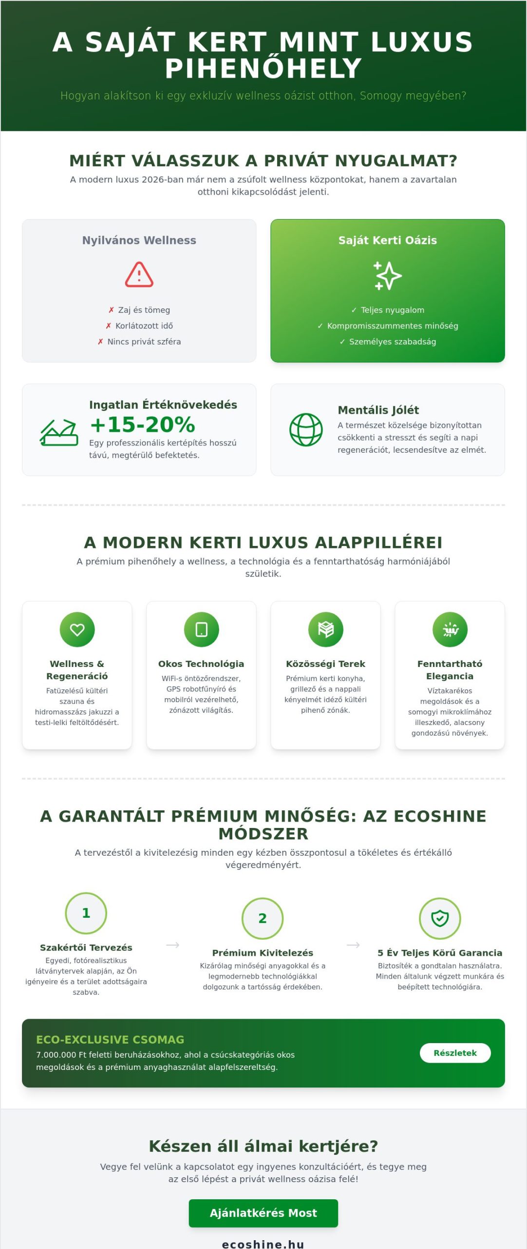 Luxus pihenőhely a kertben: EcoShine Kaposvár