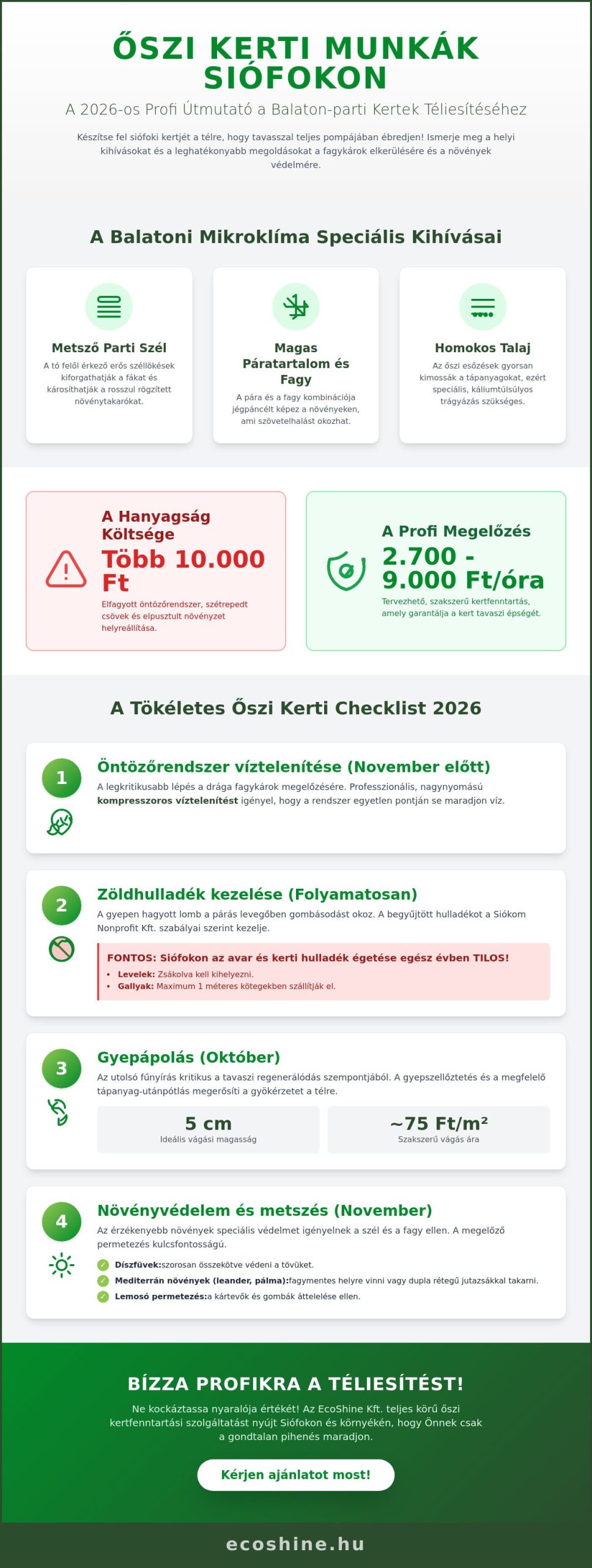 Őszi kerti munkák Siófok: A 2026-os checklist