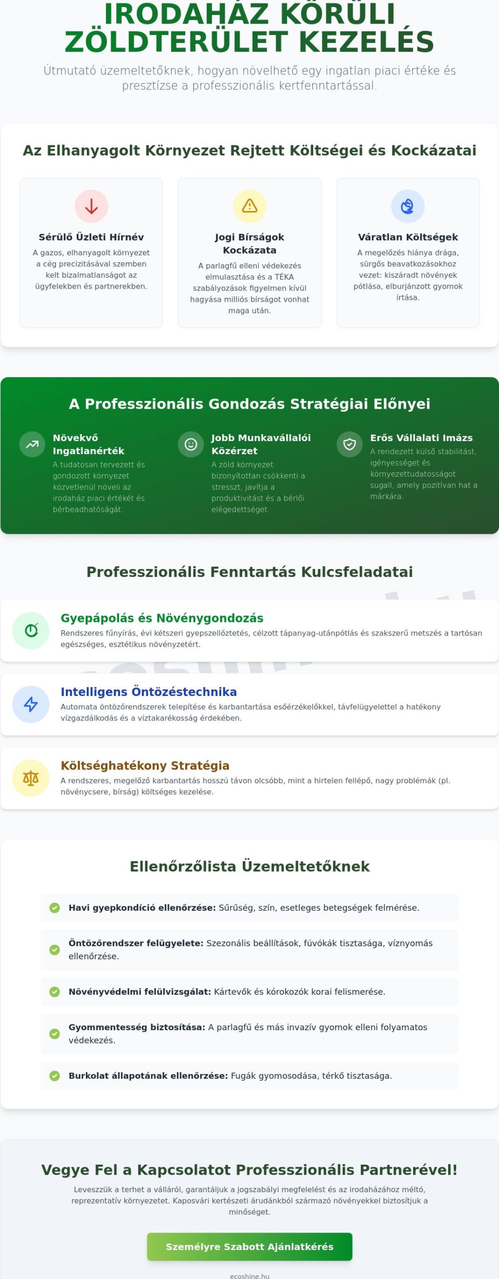 Irodaház körüli zöldterület kezelés: Profi útmutató