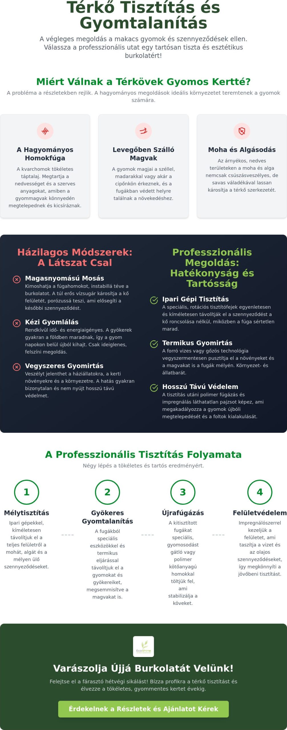 Térkő tisztítás és gyomtalanítás: Profi útmutató a tiszta burkolathoz 2026-ban