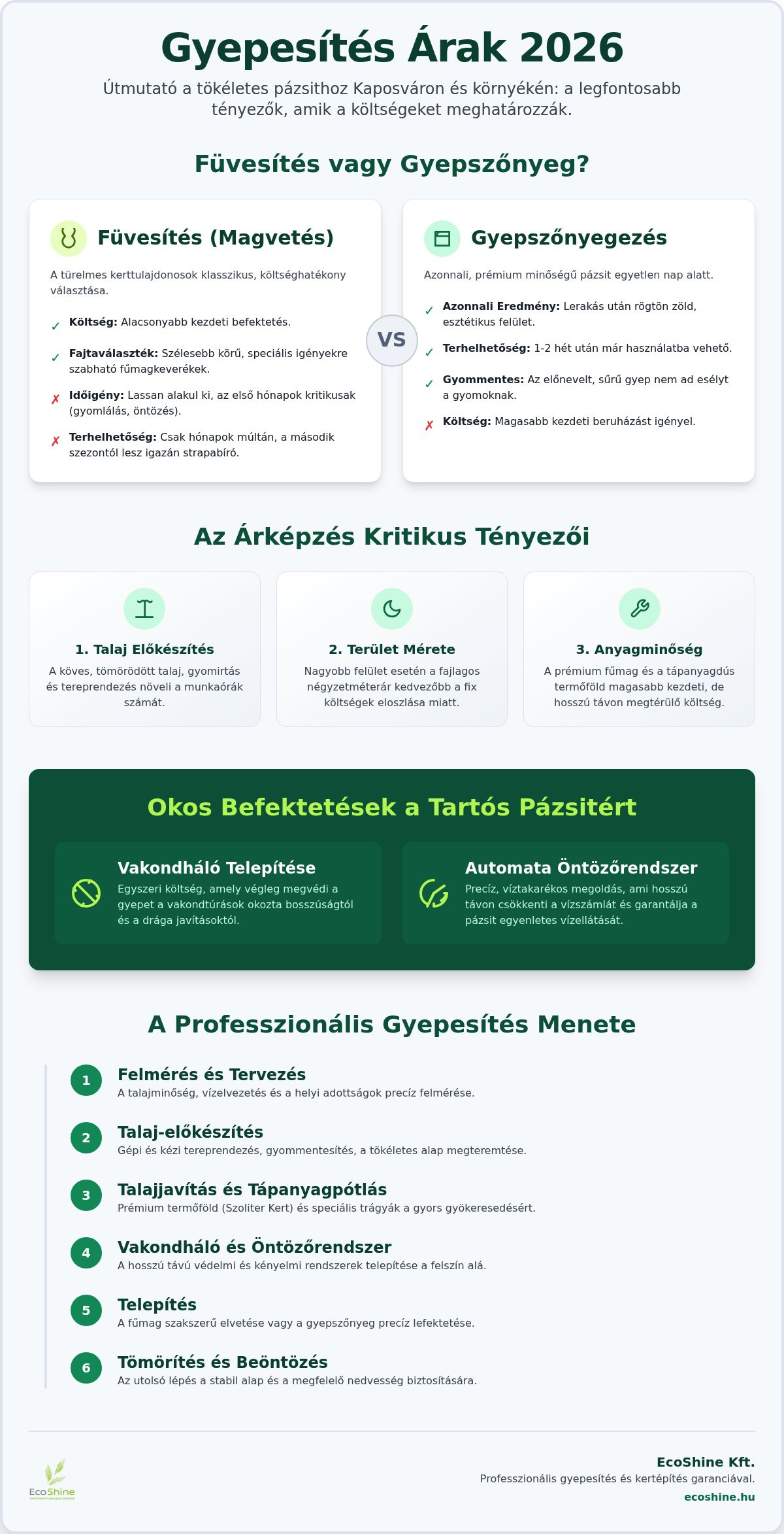 Gyepesítés Ár 2026: Pázsitépítés Költségei Kaposváron
