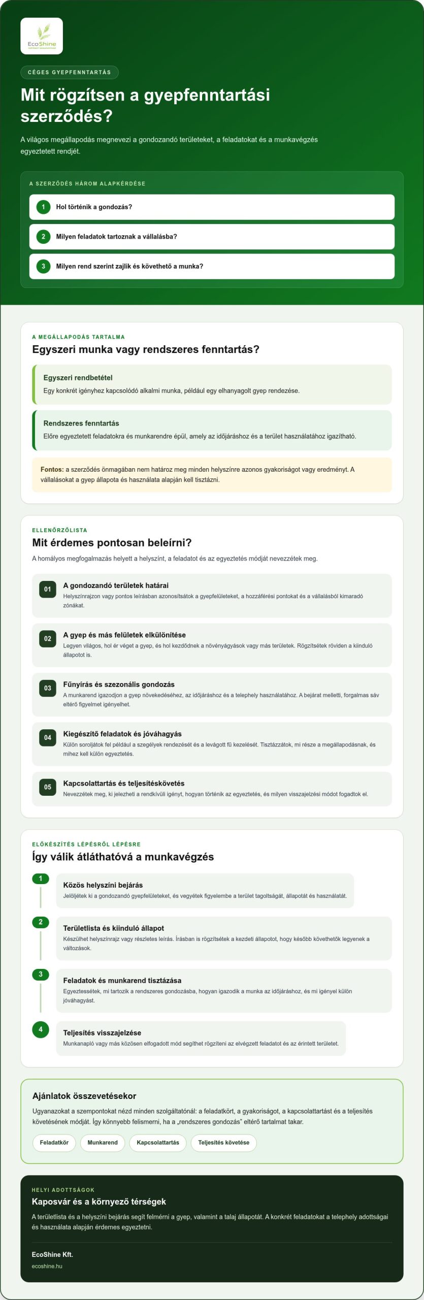 Gyepfenntartási szerződés cégeknek: útmutató