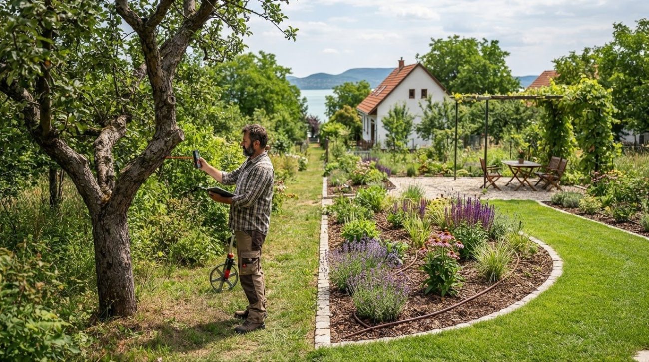 Régi kert újratervezése Balatonbogláron helyi kertész segítségével